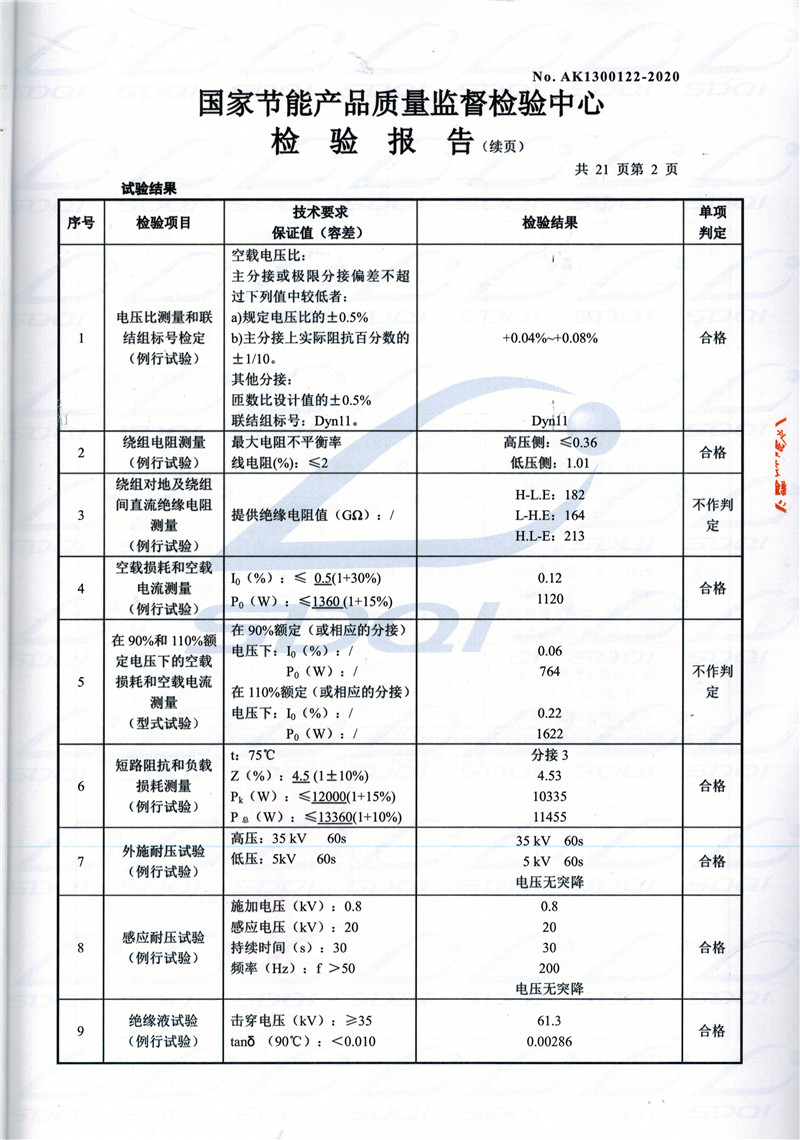 高低压试验报告-S11-1250黄埔黄埔黄埔油浸式变压器-2.jpg